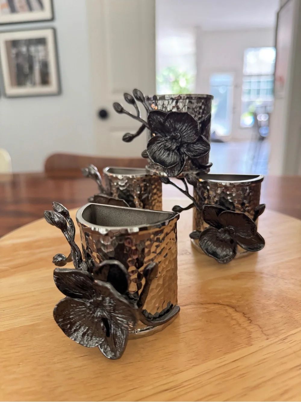 Michael Aram Black Orchid Napkin Ring Set Set of 4